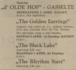 Golden Earrings show ad April 05, 1969 Gasselte - Dancing d'Olde Hof
